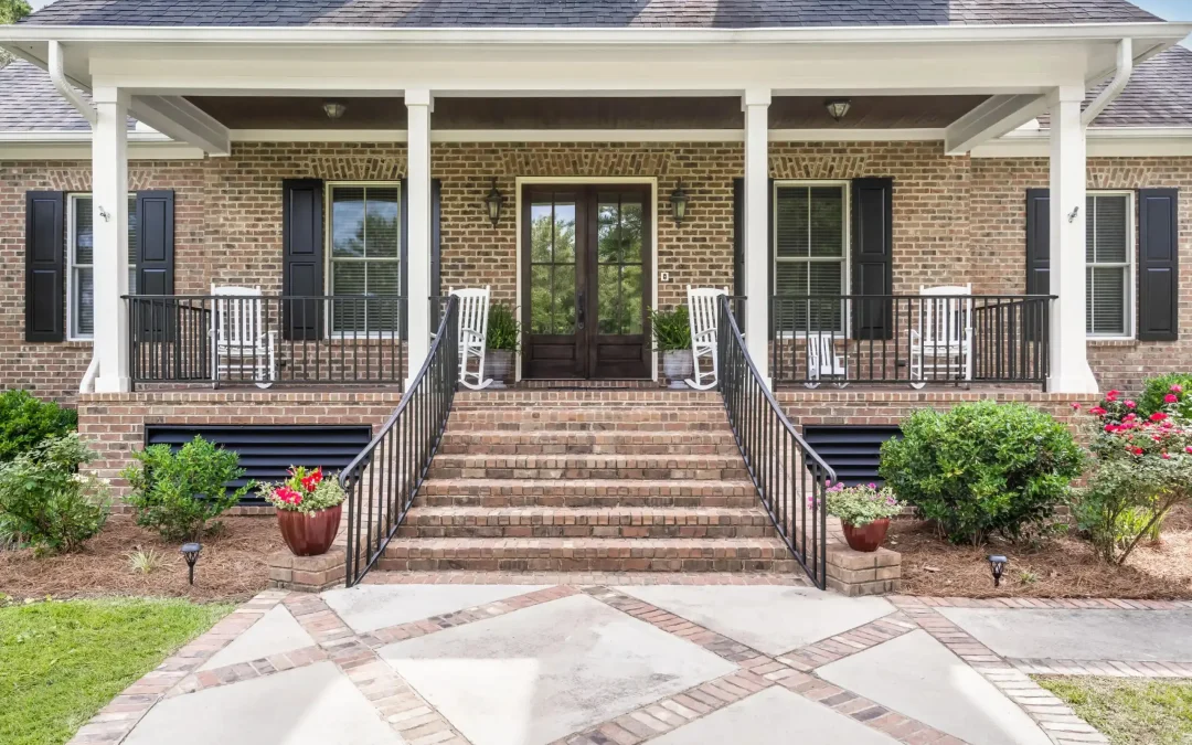 Front of house with shutters